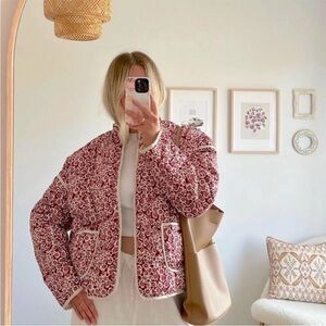 NWOT- Floral Quilted Jacket